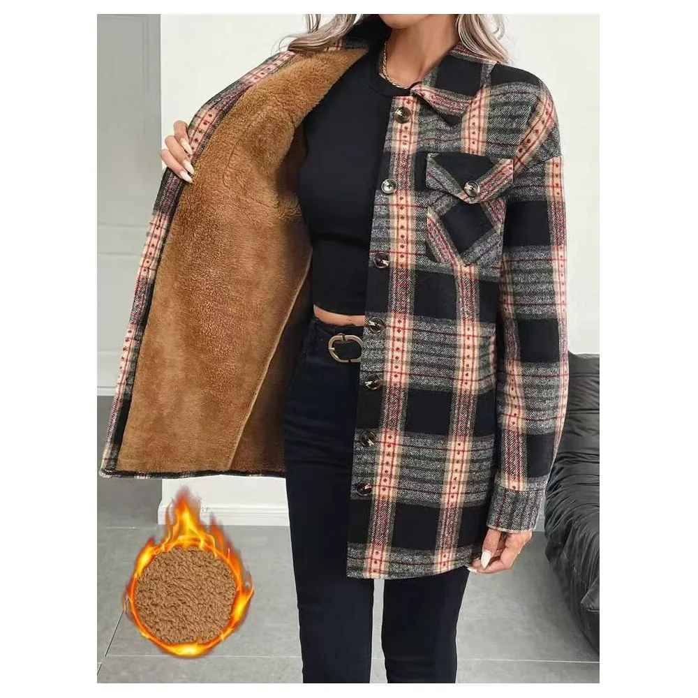 Autumn Winter Women's Fashion  - Flannel Shirt Lined review and price