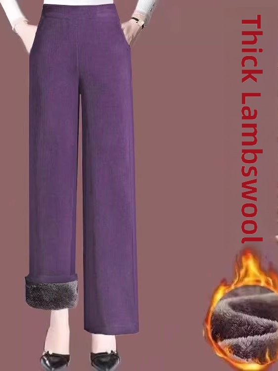 Thickened Fleece Lined High Wa - Corduroy Pant Warm review and price