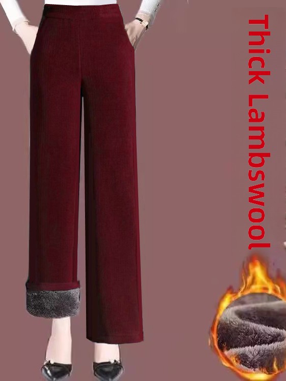 Thickened Fleece Lined High Wa - Corduroy Pant Warm review and price