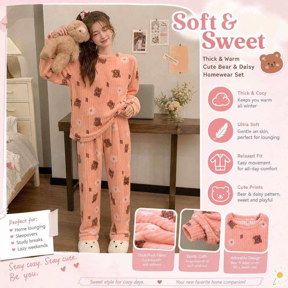 Pajamas Women Coral Fleece Bea - Corduroy Pant Warm review and price